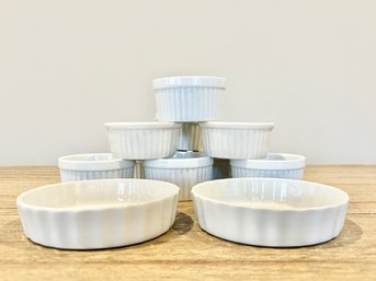 Set Of 10 - White Ramekins