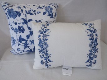 Beautiful Pairing Of Charlotte Pattern Throw Pillows By Laura Ashley