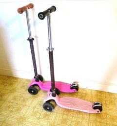 2 Kids Pink Scooters