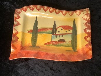 HAND PAINTED ITALICAARS PLATTER MADE IN ITALY