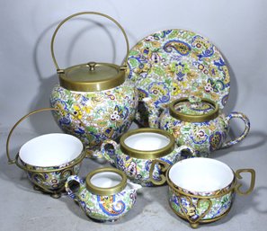 Lot 7 Pieces Vintage 'fenton' English Paisley Chintz  Table Ware No Damage