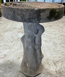 Beautiful And Heavy Squirrel Sectioned Birdbath