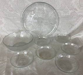 Glass Salad Bowls And Platter