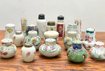 Vintage Salt And Pepper Shakers - Antique Porcelain - O