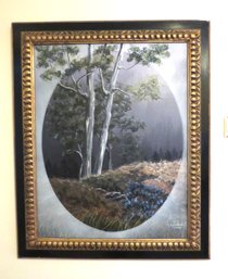 Oval Tree Framed Painting By R. Deschenes