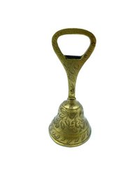 Vintage Hand-etched Brass Bell W/ Bottle Opener Handle