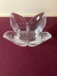 SIGNED FLORAL GLASS BOWL