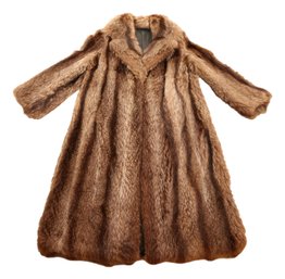 Raccoon Fur Coat With Notched Collar