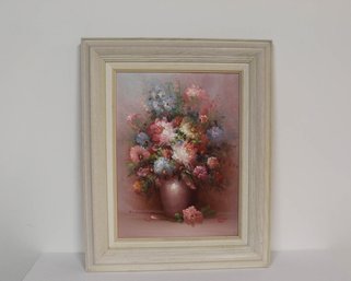 A Signed Floral Oil Painting On Canvas