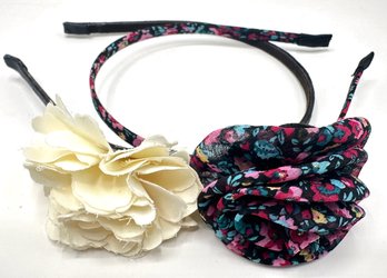 2 New Handmade  Hand Made Silk & Suede Headbands Purchased At Barneys New York