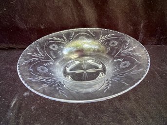 Footed Cut Glass Bowl