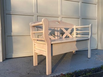 Wooden Camelback Storage Bench