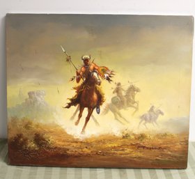 Native American Fighting On Horse