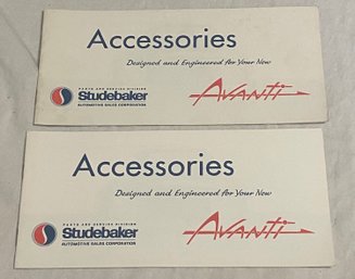 Two Studebaker Avanti Accessories Booklets
