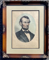 Abraham Lincoln Hand Colored Engraving