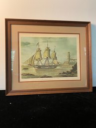 American Naval Art Print In Frame