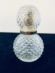 Glass Perfume Bottle Clear Diamond Point Spray Bottle With Cap Vanity Bottle