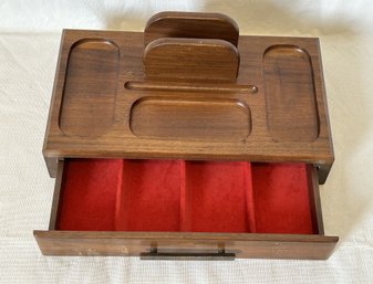 Vintage Mid Century Modern Walnut DUNHILL Valet Dresser Jewelry Box