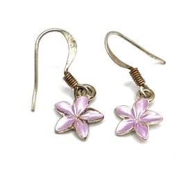 Vintage Light Pink Flower Dangle Earrings