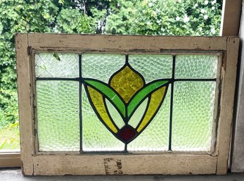 Vintage Art Deco Stained Glass Flower