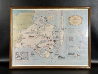 A Vintage Framed Historical Map Of Chatham, Massachusetts