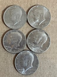 Lot Of 5 Beautiful Kennedy Half Dollars