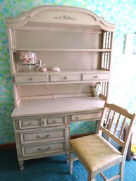 French Provincial Hutch Desk With Chair By Dixie Furniture