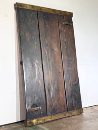 A Vintage Nautical Captain's Hatch Door With Brass Banding