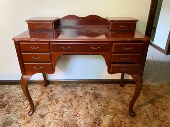 Vintage Wooden Brass Accented Desk