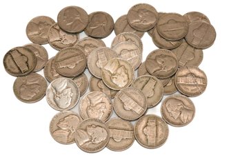 Roll Of Mix Jefferson Nickels From 1938-1949 - 40 Coins Total