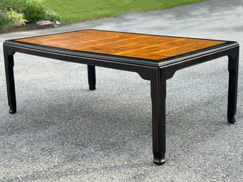 A Vintage Burlwood And Black Lacquer Dining Table Chin Hua Collection By Raymond K. Sobota For Century Furnitu