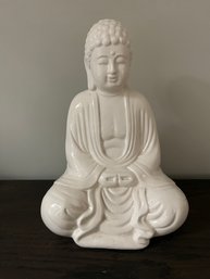 Large, White Ceramic Budha