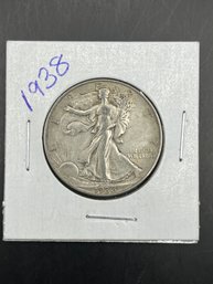 Beautiful 1938 Walking Liberty Silver Half Dollar