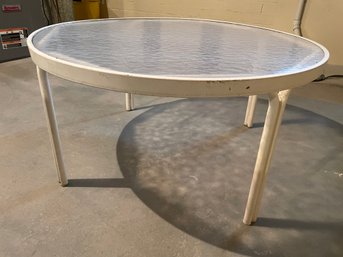 Vintage Glass Top Patio Side Table