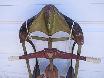 Unique Vintage Wood And Metal Sled