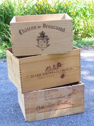 Trio Of Wooden Wine Crates