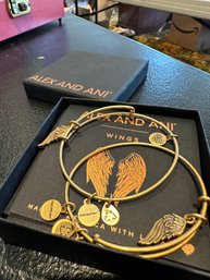 2 Alex & Ani Wings Bracelets In Box