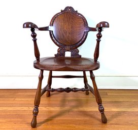 Hand Carved Antique Balloon Back Chair