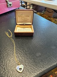 Lenox 14K Gold Filled Valentine Pendant With Box & Cert. Of Auth.  1983