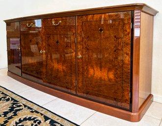 A Gorgeous Italian Export Burl Wood Biedermeier Style Sideboard Or Credenza