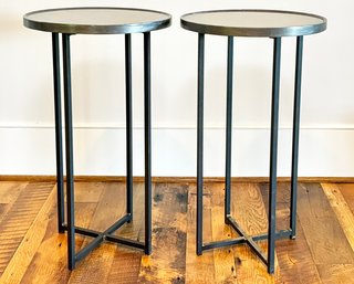 A Pair Of Forged Iron Cocktail Tables By Room & Board