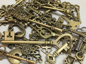 Huge Group Of Antique Style Keys - OVER 40 KEYS ! - All Shapes All Styles All Sizes - Great Lot - Many Uses !