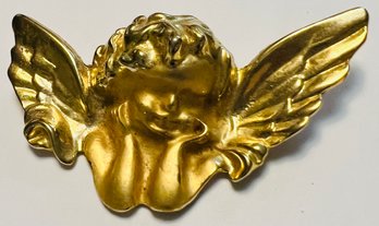 GOLD TONE ANGEL CHERUB BROOCH