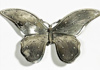 Large Vintage Beau Sterling Silver Butterfly Brooch