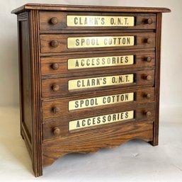 Antique Clark 6-drawer Spool Cabinet