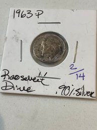 1963 P Roosevelt Dime .90 Silver 149