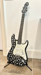 Hand Painted Guitar Signed By Dennis Dunaway -Lead Guitarist For Alice Cooper