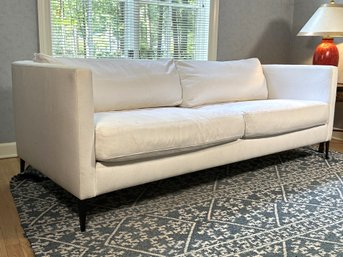 A Quality Two-Seat Sofa With Twill Slipcovers & A Modern Profile By Cisco