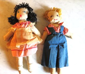 Pair Of Antique Cloth Dolls