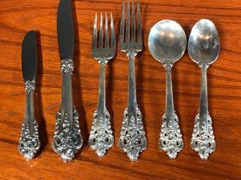 Incredible STERLING SILVER Flatware Set By WALLACE - Service For 12 GRAND BAROQUE - 72 Pieces - 96.24 OZT